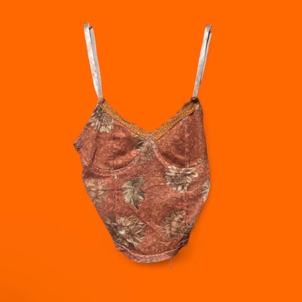 bundle orange bustier corset style spaghetti strap tanks / camisoles